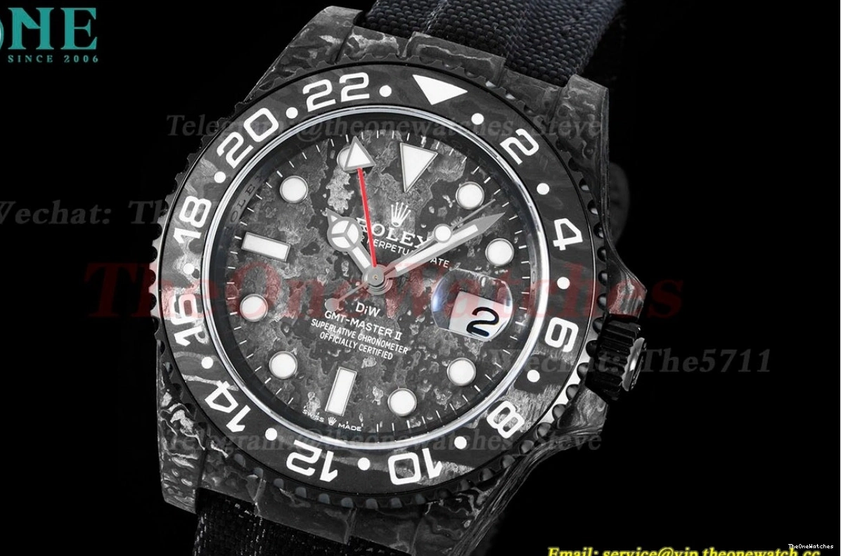 Black NY VR3186 VSF Master II Dial Textured Carbon GMT DIW 1229